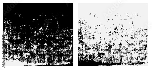 Vector set of two grunge textures on white paper or background
