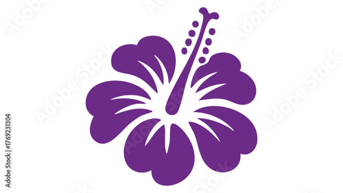 Vibrant purple hibiscus flower icon graphic for tropical and floral designs