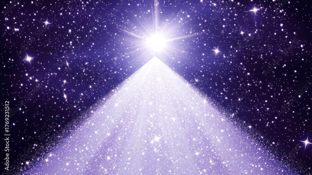 Naklejka premium Cosmic light beam piercing a starlit void