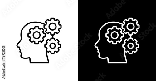 Logic Gears White Icon Set Design