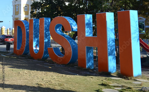 Dushi Giant Letters in Downtown Willemstad