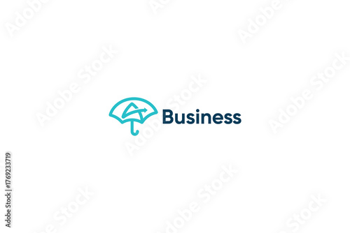Letter A creative speedy technological umbrella logo