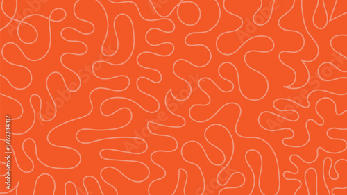 Abstract organic wavy lines on a vibrant orange background, a playful design element.
