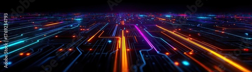 Abstract backgound video game of esports scifi gaming cyberpunk concept. Abstract digital patterns with vibrant light trails and colors.