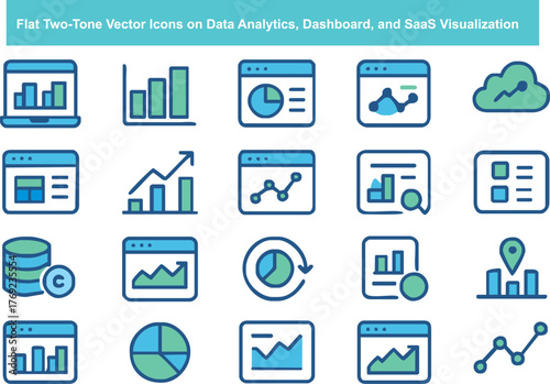 Flat Two-Tone Vector Icons on...
