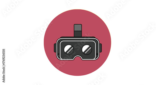 Immersive virtual reality headset icon for futuristic technology and gaming
