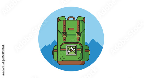 Vibrant green backpack ready for outdoor adventure and exploration