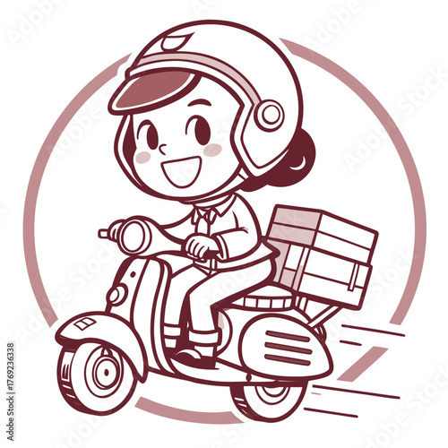 girl riding a scooter