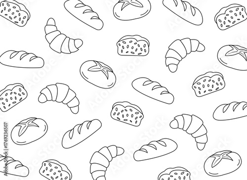 seamless background with breads