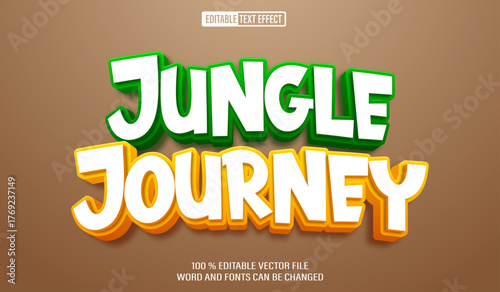 Editable 3d text style effect - Jungle Journey text effect Template