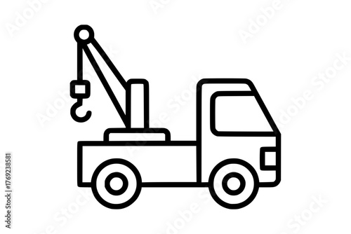 Simple tow truck illustration ready for roadside assistance and emergency vehicle needs design