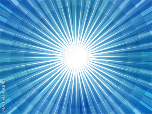 Blue Burst Light Rays Abstract Background Illustration