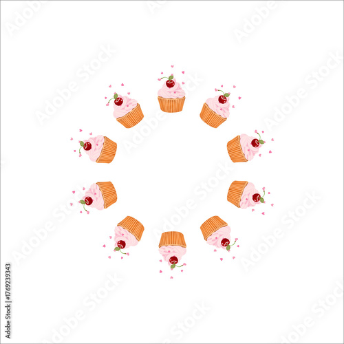 Wreath for bakery products. Vector design element for bakeries and pastry shops.