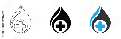 Blood Sugar logo vector design. Suitable for medical clinics, diagnostic laboratories, healthcare startups,Donate blood and save lives with this symbolic design,editable stroke icons,