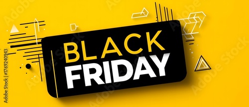 Black Friday Digital Ad with 3D Visual for E-commerce Discount Event Creative Design Material