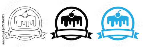 Cookie icon vector. Biscuit, cracker, Snack icon symbol in line, flat, and colors style on white background.Bakery logo designs for your business branding project,editable stroke icons,