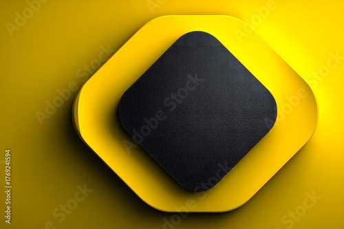 Yellow Black 3D Geometric Hexagon & Diamond Design for Modern Brand Identity UI Decoration Creative Material