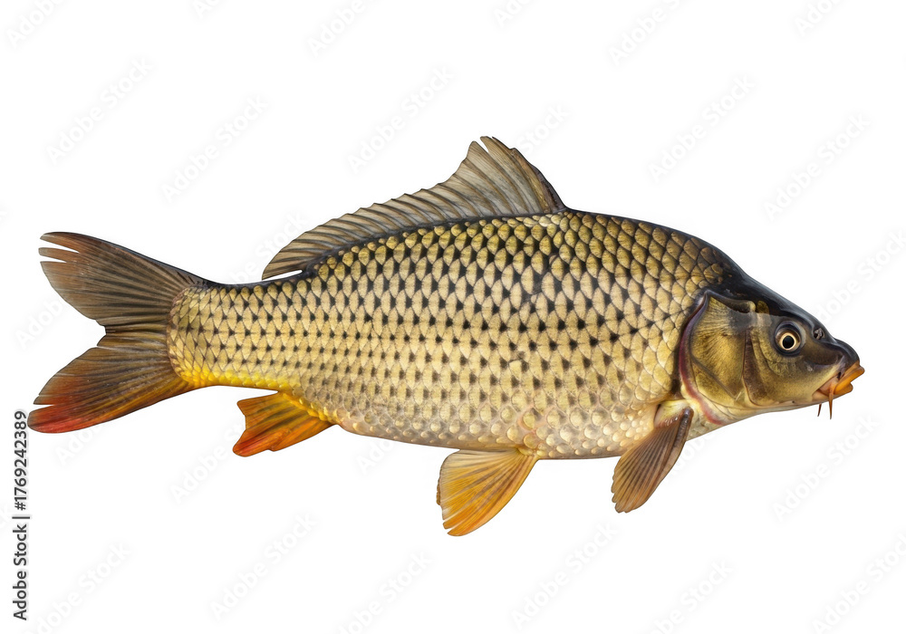 Fototapeta premium Common carp fish isolated on transparent background