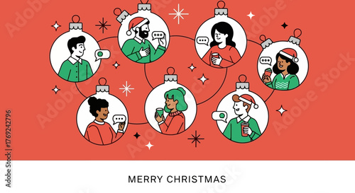 Christmas Cheer A Virtual Holiday Gathering of Friends Ornament Characters