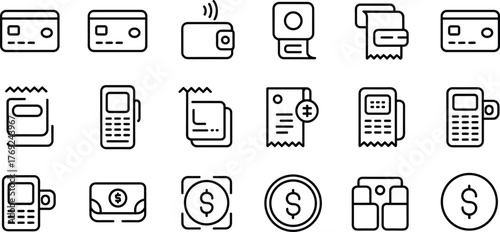 Collection of payment and finance icons