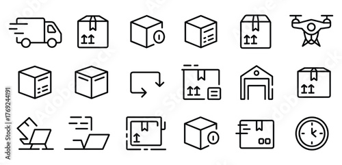 Logistics and delivery icons