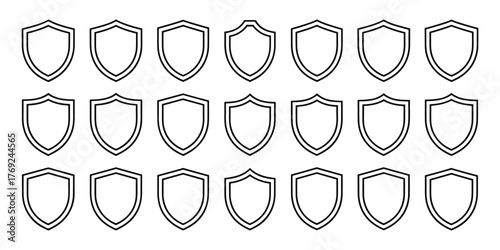 Set of shield icons