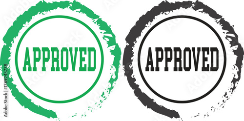 Grunge rubber approved stamp. Aprroved seal.