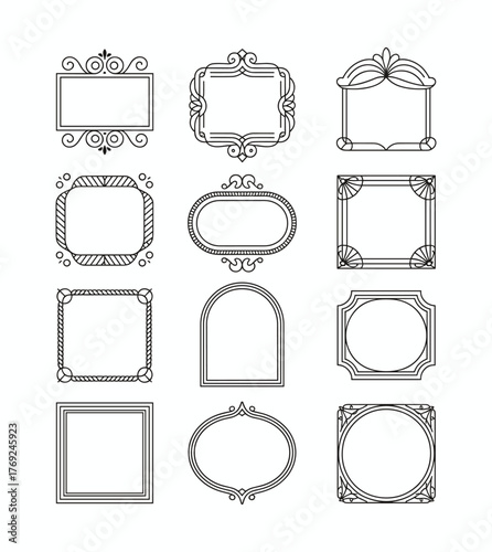 Ornamental Frames Vector Illustration Decoration Border Design Vintage Artwork