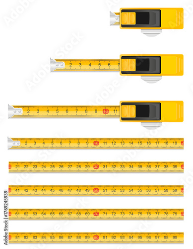 measuring tape ruler vector illustration isolated object icons
