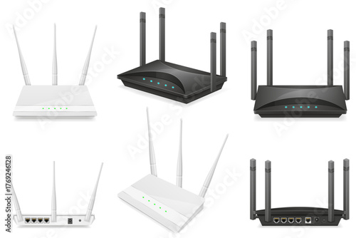 wifi router for internet transmission vector illustration isolated object icons