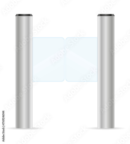 metal turnstile for checkpoints vector illustration isolated object icons