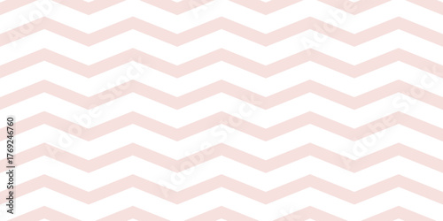 Pink chevron background. Seamless zigzag stripes with soft pastel colors for baby design, nursery decoration, scrapbook or textile print. Minimal geometric vector illustration.