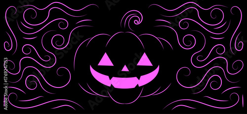 grafica, sfondo, cartolina, post, zucca, halloween, stilizzata,