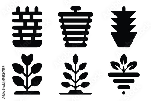 Collection of plant and growth icons