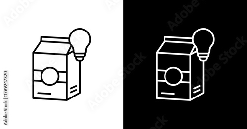 Packaging Innovation White Icon Set Design