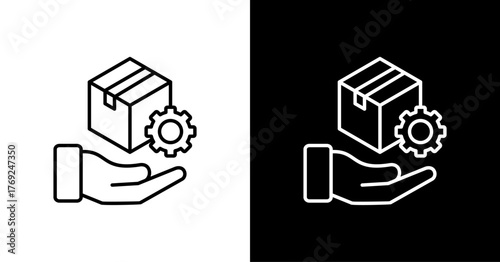 Brand Management White Icon Set Design