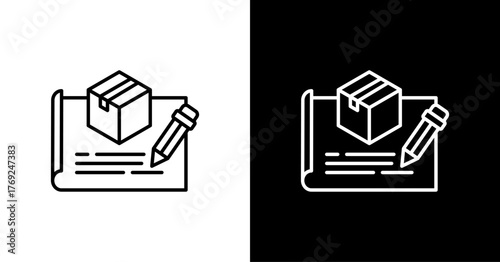 Branding Process White Icon Set Design