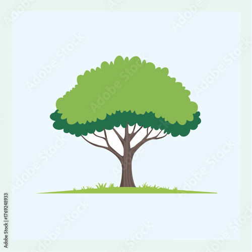 Green Tree Graphic Illustration on White Background