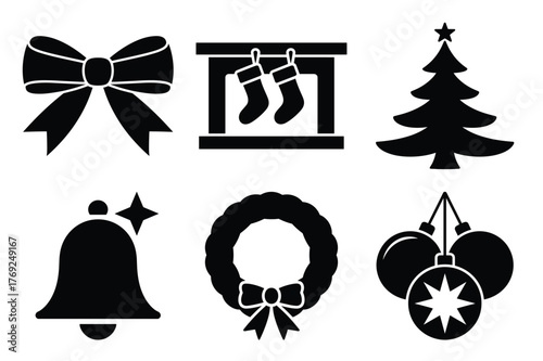 Christmas icons set