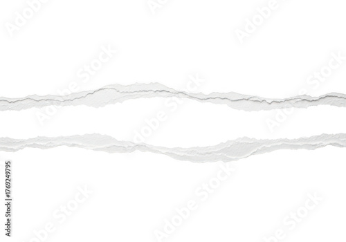 A black background with a horizontal white torn paper like shape in the middle of the image frame