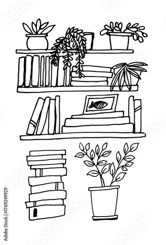 Book tracker coloring page. Perfect for book lovers, bookworms, planners