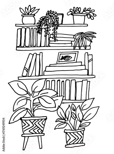Book tracker coloring page. Perfect for book lovers, bookworms, planners