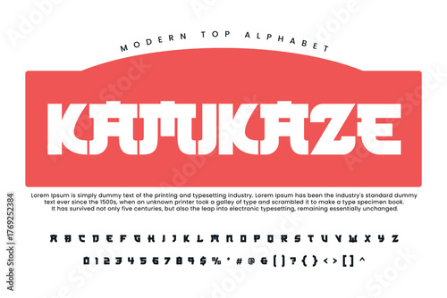 Asian calligraphy style font vector typeface alphabet typeset