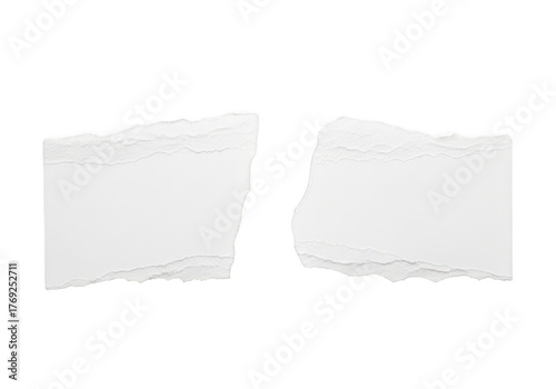 Wallpaper Mural Two torn pieces of white paper are isolated against a black background in a simple studio shot Torontodigital.ca