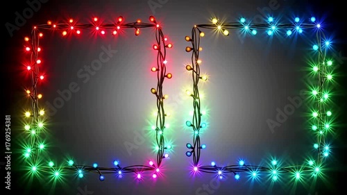 Colorful christmas lights background animation for holiday season celebration design