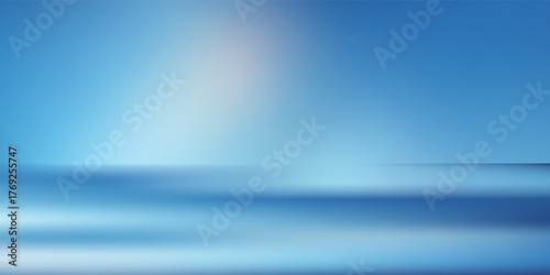 Blue empty room studio gradient used for background with spotlight and display. vector design.