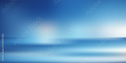 Blue empty room studio gradient used for background with spotlight and display. vector design.