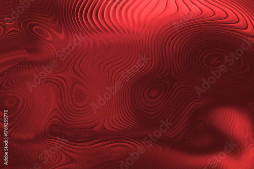 Abstract red hues with textured ripples creating a dynamic and energetic visual