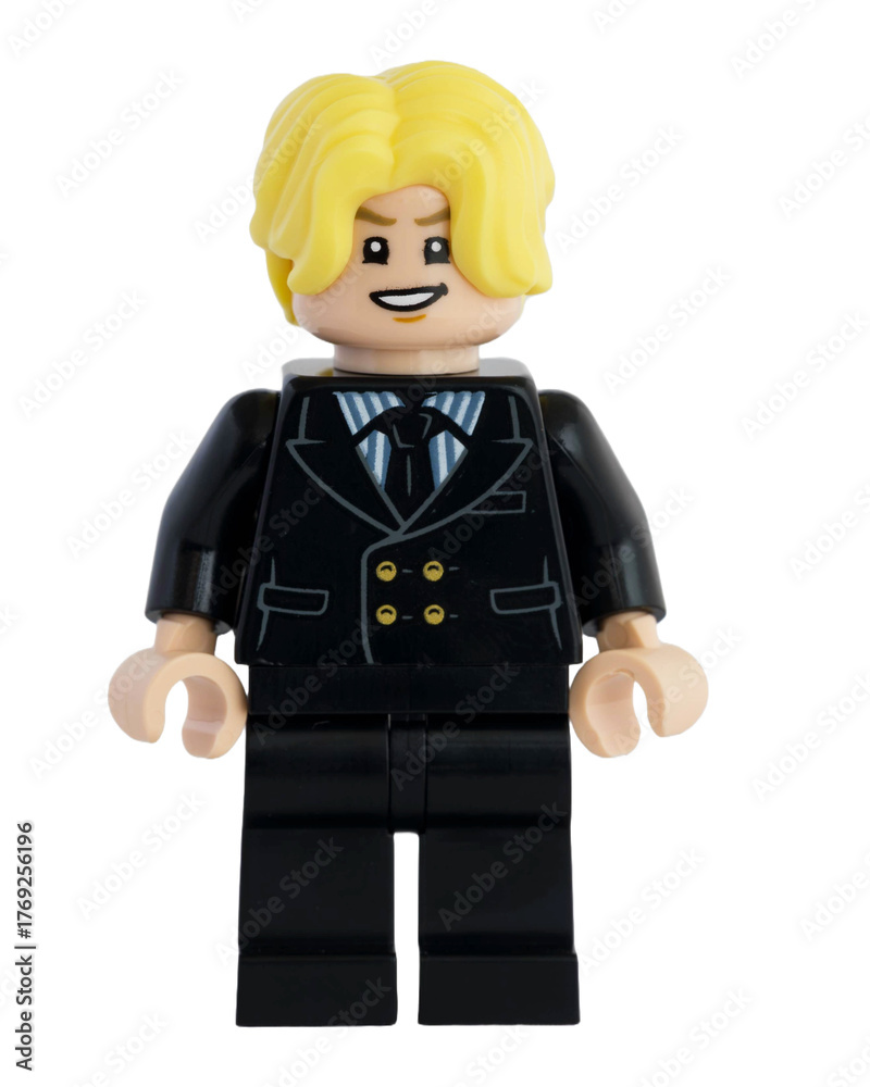 Naklejka premium Dortmund - Deutschland 27. Oktober 2025 - Lego Figur Sanji im Anzug der Serie One Piece - Studio Aufnahme 