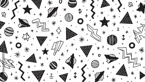 Black & White Geometric Doodle Pattern

Abstract Retro Shapes Seamless Design

Monochrome Minimalist Geometry Background